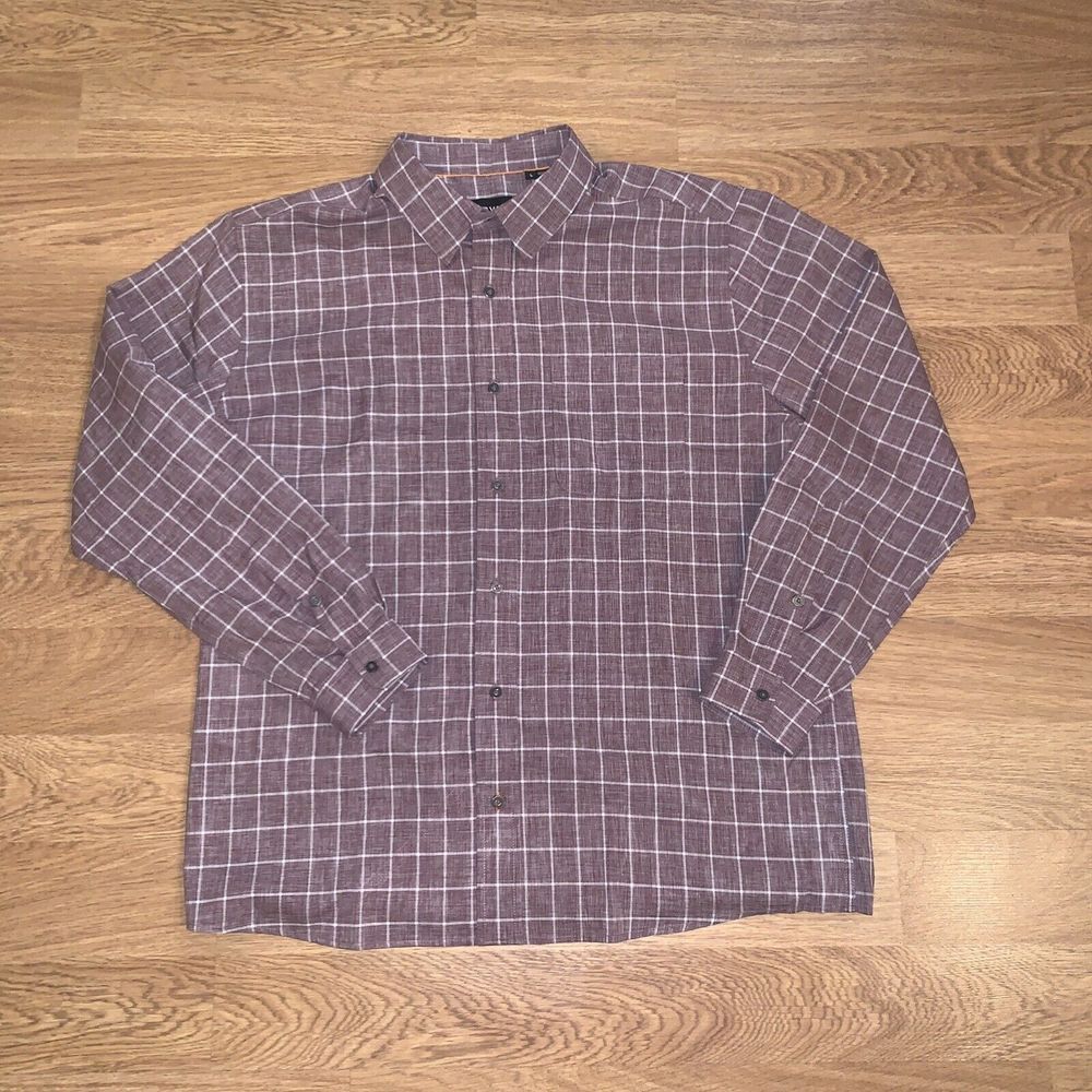 Orvis Men's Shirt‎ Long Sleeve~Red/ White Plaid~Button Down Size Large